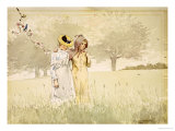 Girls Strolling in an Orchard, 1879 reproduction procédé giclée par Winslow Homer