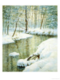 Winter Stream, Sunset Glow Impressão giclée por Walter Launt Palmer