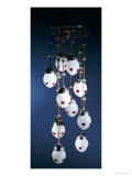 A Wiener Werkstatte Chromed Metal and Glass Hanging Light Design Giclee Print by Koloman Moser