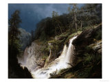Western Waterfall reproduction procédé giclée par Hermann Herzog