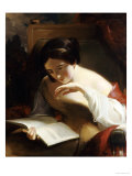 Portrait of a Girl Reading, 1842 Impressão giclée por Thomas Sully