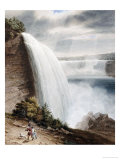 Niagara Falls, Part of the American Fall from the Foot of the Staircase, circa 1829 Giclee Print by William James Bennett