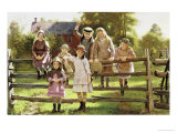 Watching the Train, 1881 Giclee Print by John George Brown