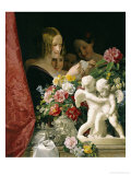 Young Women Reading a Letter, 1841 reproduction procédé giclée par Ferdinand Georg Waldmuller