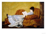 Young Lady Reading Reproduction procédé giclée par Mary Cassatt