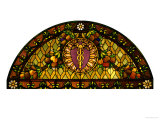 A Leaded and Plated Favrile Glass Window Giclee Print by Tiffany Studios 
