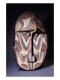 A Large Iatmul Woven Rattan Gable Mask, of Oval Form with Projecting Forehead Giclee Print