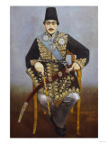 Seated Portrait of Nasir Al-Din Shah Qajar Persia, circa 1850-1870 reproduction procédé giclée