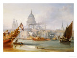 A View of Saint Paul's from the Thames Giclee Print by George Chambers