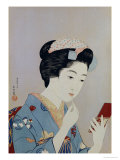 A Maiko Applying Rouge to Her Lips reproduction procédé giclée par Hashiguchi Goyo