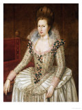 Portrait Of Queen Anne Of Denmark (1574-1619) Lámina giclée por John De Critz