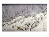 Evening Snow at Asuka Hill Giclee Print by Ando Hiroshige