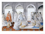 The Royal Harem Playing Pachisi in a Lucknow Palace, Lucknow School, circa 1835 Giclee Print