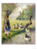 The Goose Girl (The Duck Pond), circa 1890 Giclee Print by Camille Pissarro