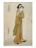 The Streetwalker Okane of Dotombori in Osaka Giclee Print by Chokyosai Eiri