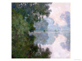 Morning on the Seine, Near Giverny, 1896 Giclée-tryk af Claude Monet Morning on the Seine, Near Giverny, 1896 Giclée-tryk af Claude Monet