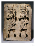 A Benin Bronze Plaque with Two Relief Figures, circa 1600 Giclee Print
