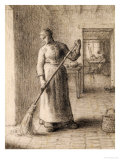 Woman Sweeping Her Home Giclee Print by Jean-François Millet
