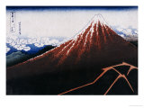 Rainstorm Beneath The Summit (The Black Fuji) Lámina giclée por Katsushika Hokusai Rainstorm Beneath The Summit (The Black Fuji) Lámina giclée por Katsushika Hokusai
