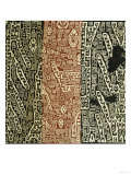 A Rare Huari Cotton Textile Resist-Dyed with Erratic Geometric Motifs Giclee Print