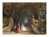 Elegant Figures On A Wooded Path, 1857 Lámina giclée por John Edmund Buckley
