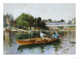 A Boating Party on the Thames at Cookham Giclee Print by Hector Caffieri