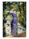 Girl Reading by a Waterfall, circa 1882 reproduction procédé giclée par Maria Konstantinovna Bashkirtseva