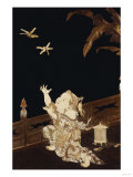A Fine Framed Roironuri Panel in Gold and Black Hiramakie, Meiji Period Giclee Print