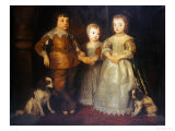 Group Portrait of the Children of King Charles I, Full Length Reproduction procédé giclée par Sir Anthony Van Dyck