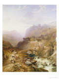 Figures on the Road Below Fort Leon, Sicily, 1879 Giclee Print by Jr., Thomas Miles Richardson
