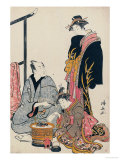The Actor Matsumoto Koshiro IV Seated Holding a Pipe by a Brazier Giclee Print by Torii Kiyonaga
