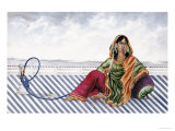 A Watercolour Picture of a Courtesan Entitled Indian Costumes, Mrs. Baldock, Patna School Giclee Print