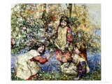 Gathering Primroses, 1919 Giclée-Druck von Edward Atkinson Hornel