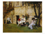 Thé au jardin Reproduction procédé giclée par Albert Chevallier Taylor