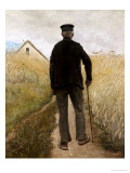 Old Man Walking in a Rye Field Giclee Print by Laurits Andersen Ring