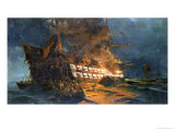 The Loss of the Ajax off Cape Janissary Giclee-trykk av Konstantinos Bolanachi