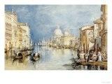 The Grand Canal, Venice, with Gondolas and Figures in the Foreground, circa 1818 Giclée-tryk af William Turner