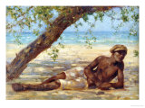 Samuel Under a Tree, Jamaica Reproduction procédé giclée par Henry Scott Tuke