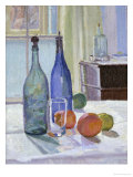 Blue and Green Bottles and Oranges Giclee Print by Spencer Frederick Gore