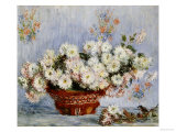 Crisantemos Lámina giclée por Claude Monet