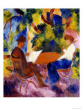 At the Garden Table, 1914 reproduction procédé giclée par Auguste Macke