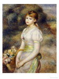 Young Girl with a Basket of Flowers Giclee Print by Pierre-Auguste Renoir Young Girl with a Basket of Flowers Giclee Print by Pierre-Auguste Renoir