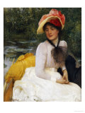 Girl in a Punt Giclee Print by Arthur Hacker