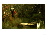 The Lady of Shalott, 1873 reproduction procédé giclée par Arthur Hughes