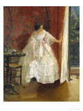 Lady at a Window Feeding Birds, circa 1859 reproduction procédé giclée par Alfred Emile Léopold Stevens
