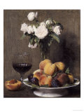 Still Life with Roses, Fruits and a Glass of Wine, 1872 Giclee Print by Henri Fantin-Latour