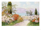 The Gardens of the Villa Melzi on Lake Como Reproduction procédé giclée par Friederich Arnold