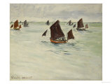 Fishing Boats on the Large de Pourville, 1882 reproduction procédé giclée par Claude Monet