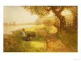 Summer Day, Children on the Banks of the Tweed, 1907 Giclee Print by James Wallace
