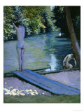 Bather About to Plunge Into the River Lyrres reproduction procédé giclée par Gustave Caillebotte